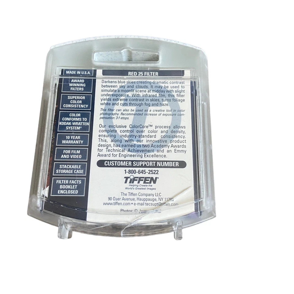 Tiffen Red 25 52 mm Filter In Case Made In USA Use W/ Black & White Film Booklet - Image 2 of 4