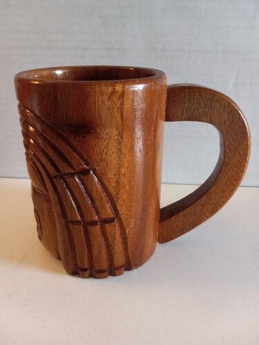 Taza Tiki God vintage de madera tallada de Hawaii 5" - Imagen 4 de 6