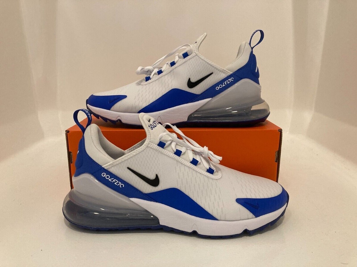 Size 12 Men - Nike Air Max 270 G GOLF Mens White Blue Spikeless