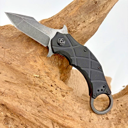 Fox Edge The Claw Emerson Wave LinerLock Karambit Knife Black G10 Handle FE-014B