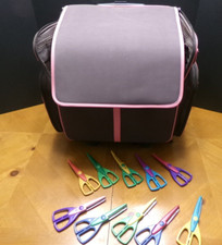 COOL LARGE CAPACITY ROLLING SCRAPBOOK TOTE LUGGAGE 150 VALUE W/ FREE SCISSORS