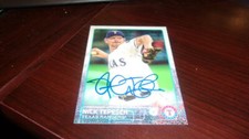 Nick Tepesch Texas Rangers signed 2015 topps  Card