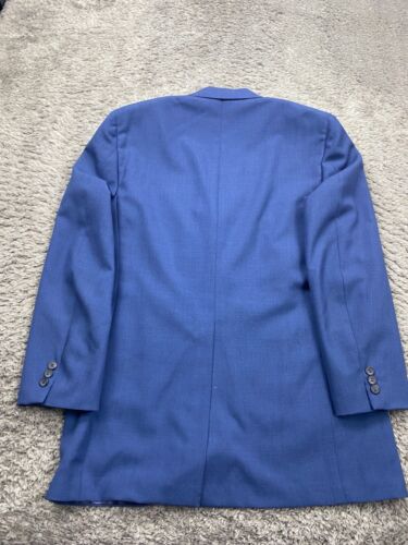 H Freeman & Son Blazer Men 42L Blue Tweed Sports Coat Career Jacket Vtg USA - Picture 2 of 14