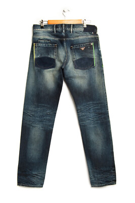 $860 Designer ARMANI JEANS Men Slim Limited Edition Distress Logo