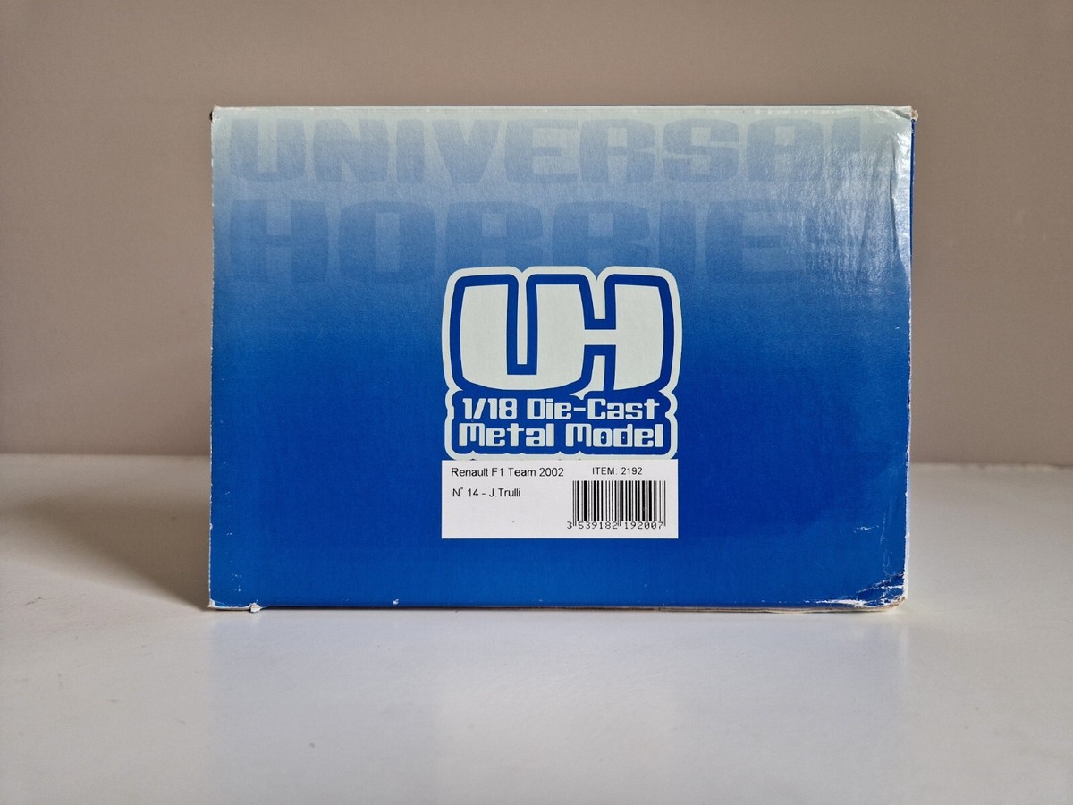 Modèle F1 Bleu Et Jaune Modèle Réduit 1/18 Universal Hobbies Renault F1 R202 #14 Trulli 2002, Occasion Comme Neuf (boîte Défraîchie) Universal Hobbies 2192 Renault F1