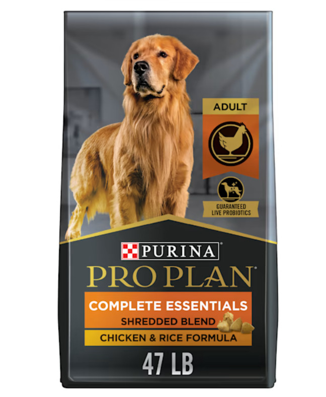 Purina Pro Plan Adult Shredded Blend Chicken & Rice Dry Dog Food, 47-lb bag