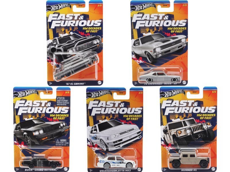 ホットウィール ファスト＆フューリアス 5台セット ホットウィール ファスト・アンド・フューリアス 5台セット