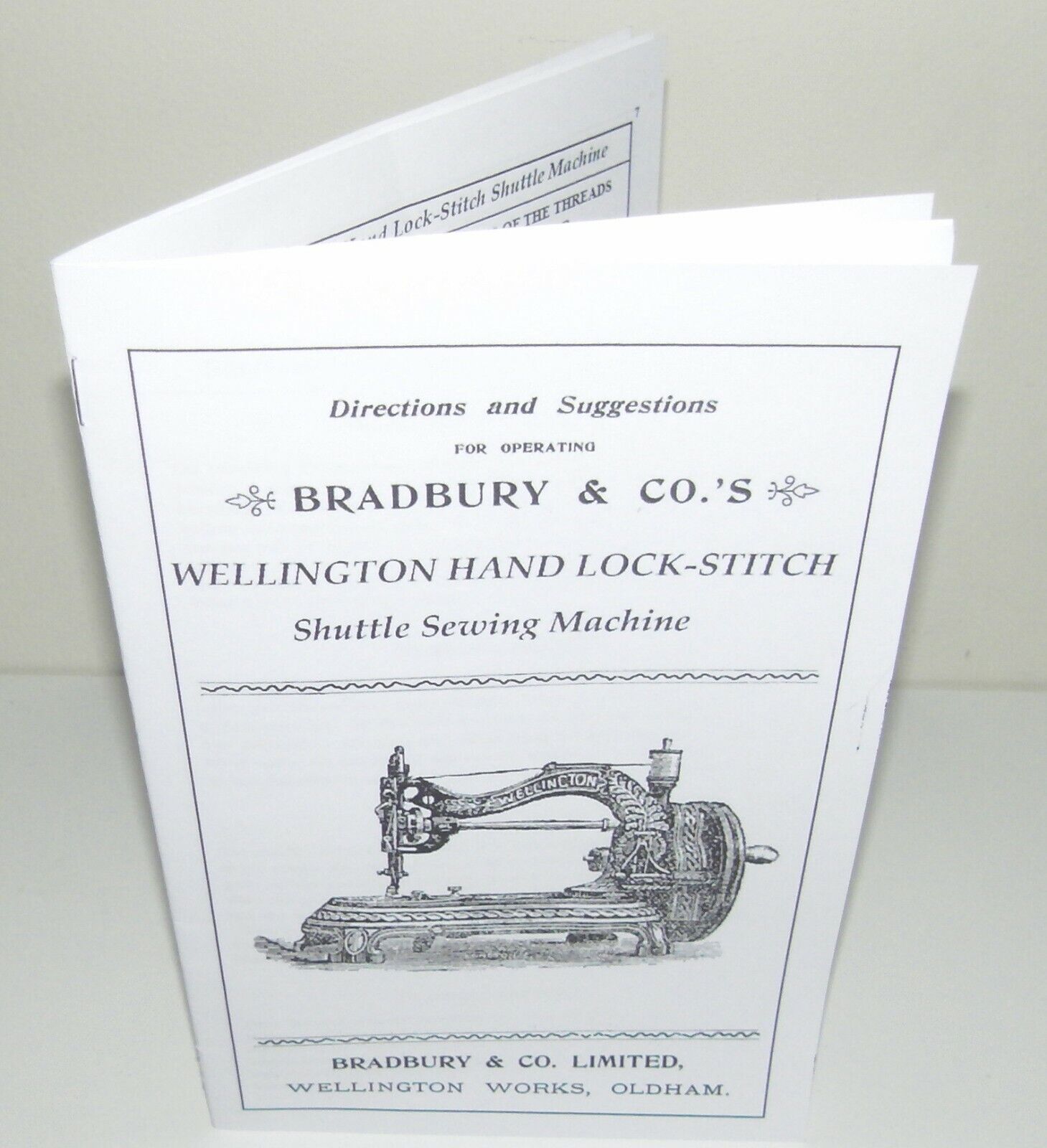 Bradbury Wellington  Sewing Machine Instruction manual reproduction