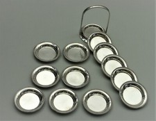 Art Deco Untersetzer Set Glasuntersetzer Silber Perlrand  Tchechoslowakei (P69)