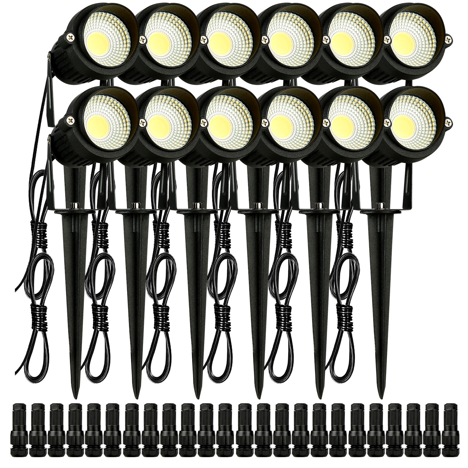 Malibu 12-Pack Low Voltage Landscape Flood Lights – 20W Halogen
