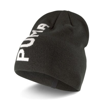 PUMA Essentials Cuffless Logo Beanie Hat Black RRP UK