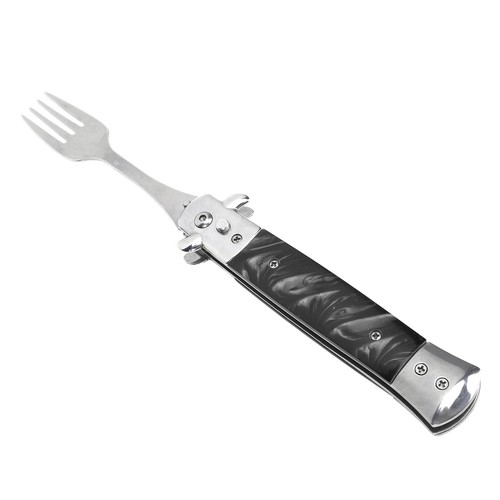Folding Spring Camping Fork One Button Flick Pocket Size Automatic Spring Fork - Picture 22 of 22