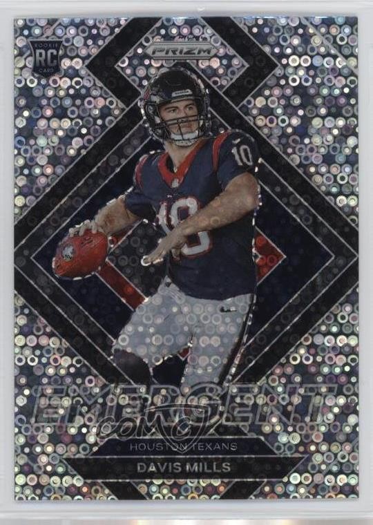 2021 Panini Prizm Emergent No Huddle Prizm Davis Mills #E-18 Rookie RC