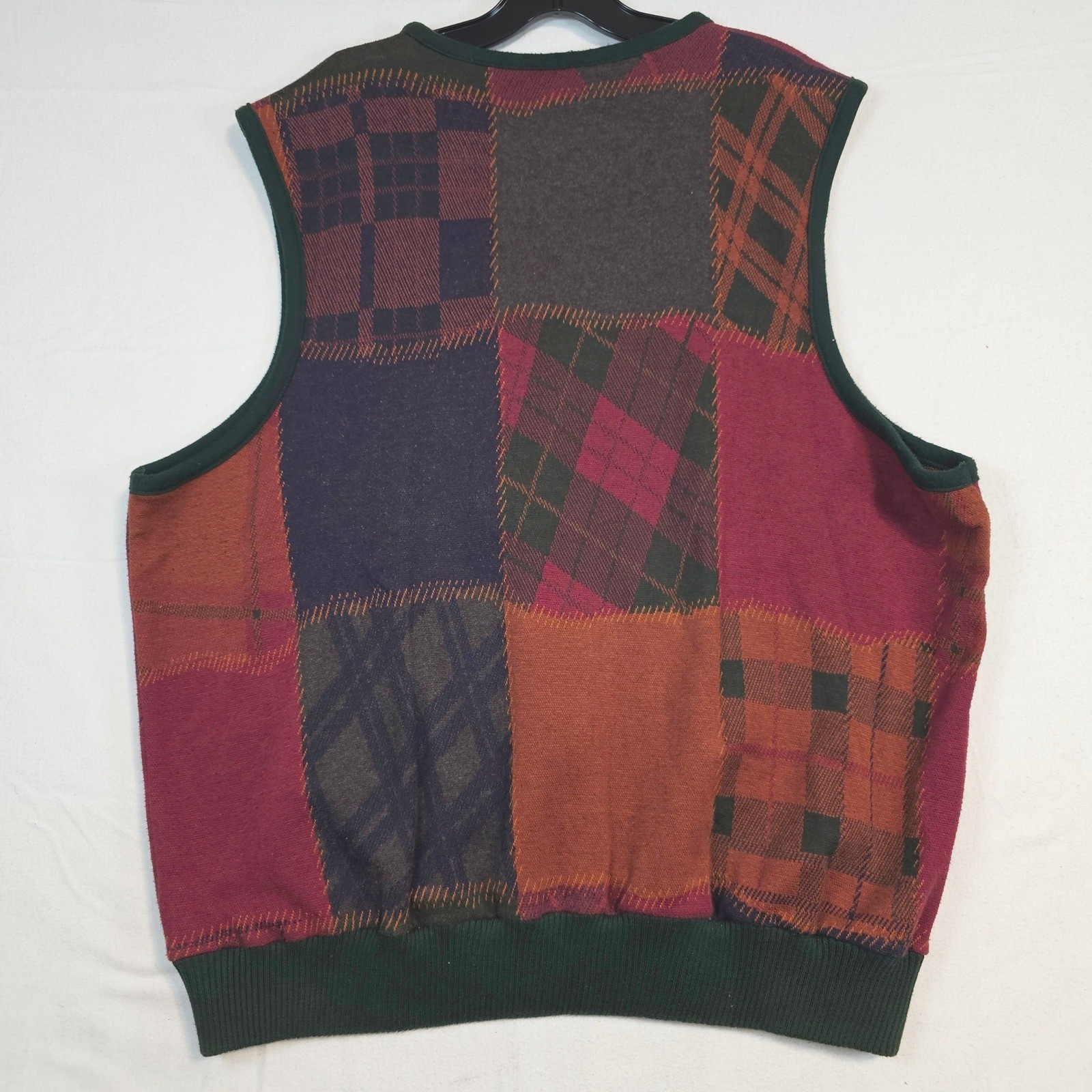 Y2K Vintage Structure Men Patchwork Plaid Argyle … - image 5