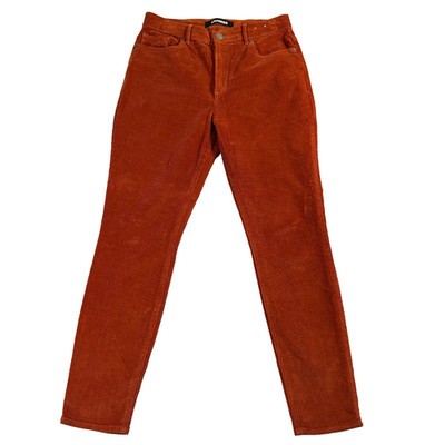 Express Womens 8R High Rise Ankle Legging Corduroy Pants Rust Stretch Soft!