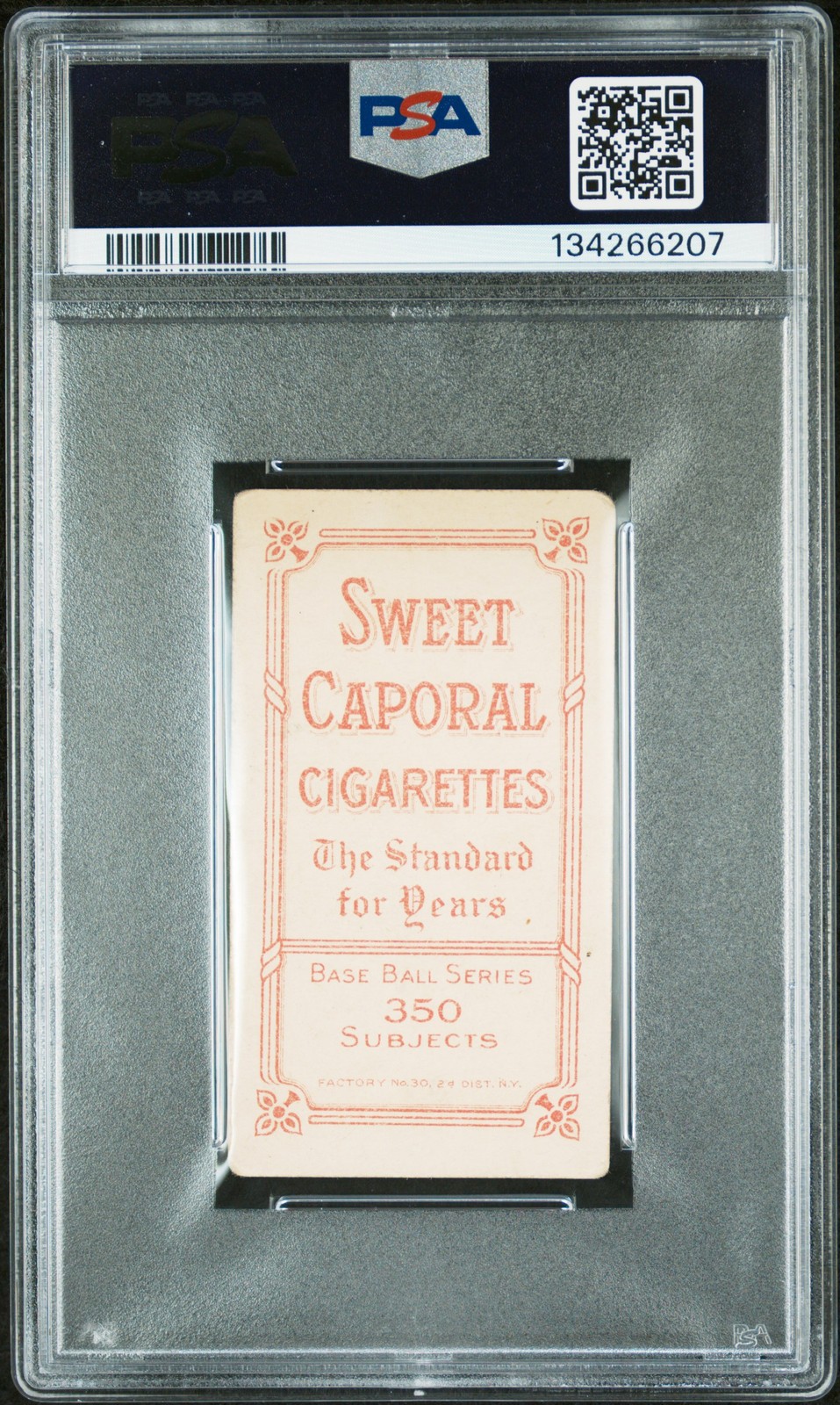 1909-11 T206 SWEET CAPORAL 350/30 CATCHING FRED SNODGRASS PSA AUTHENTIC ALTERED view 2