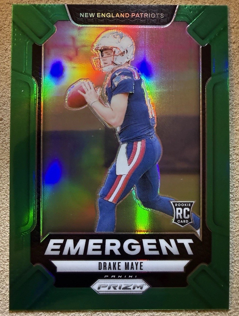 2024 Panini Prizm - Emergent Drake Maye #4 Green Prizm Rookie (RC)