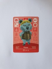 257 Klaus Amiibo Card Series 3 Animal Cros...