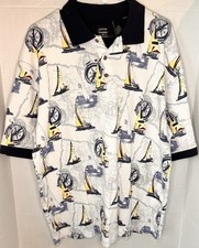 COTTON TRADERS SPORT Men  s Polo Shirt NEW Sailing Theme Size Large