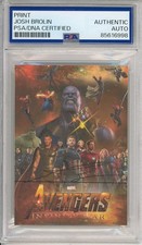 Josh Brolin SIGNED The Avengers Infinity Wars Cast Cut Thanos PSA DNA COA Marvel