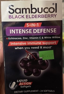 Sambucol Black Elderberry 5-in-1 Intensive Defense Softgels 24 Cnt
