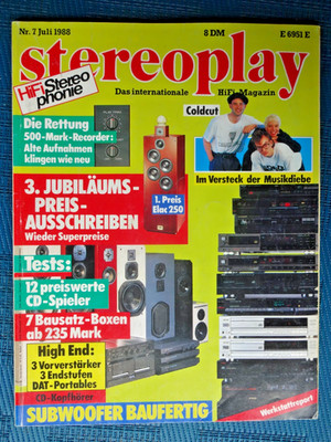 STEREOPLAY 7/88, ADCOM GFP/GFA 555, MUSICAL FIDELITY PRE 3 A X, MA 50, SONY D 88
