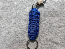 Blue Paracord Keychain Lanyard w/ Detachable Split Ring  Swivel Clip