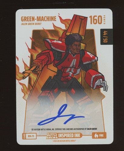 2024 Bo Jackson Battle Arena Inspired Ink Jalen Green Green-Machine AUTO /4450