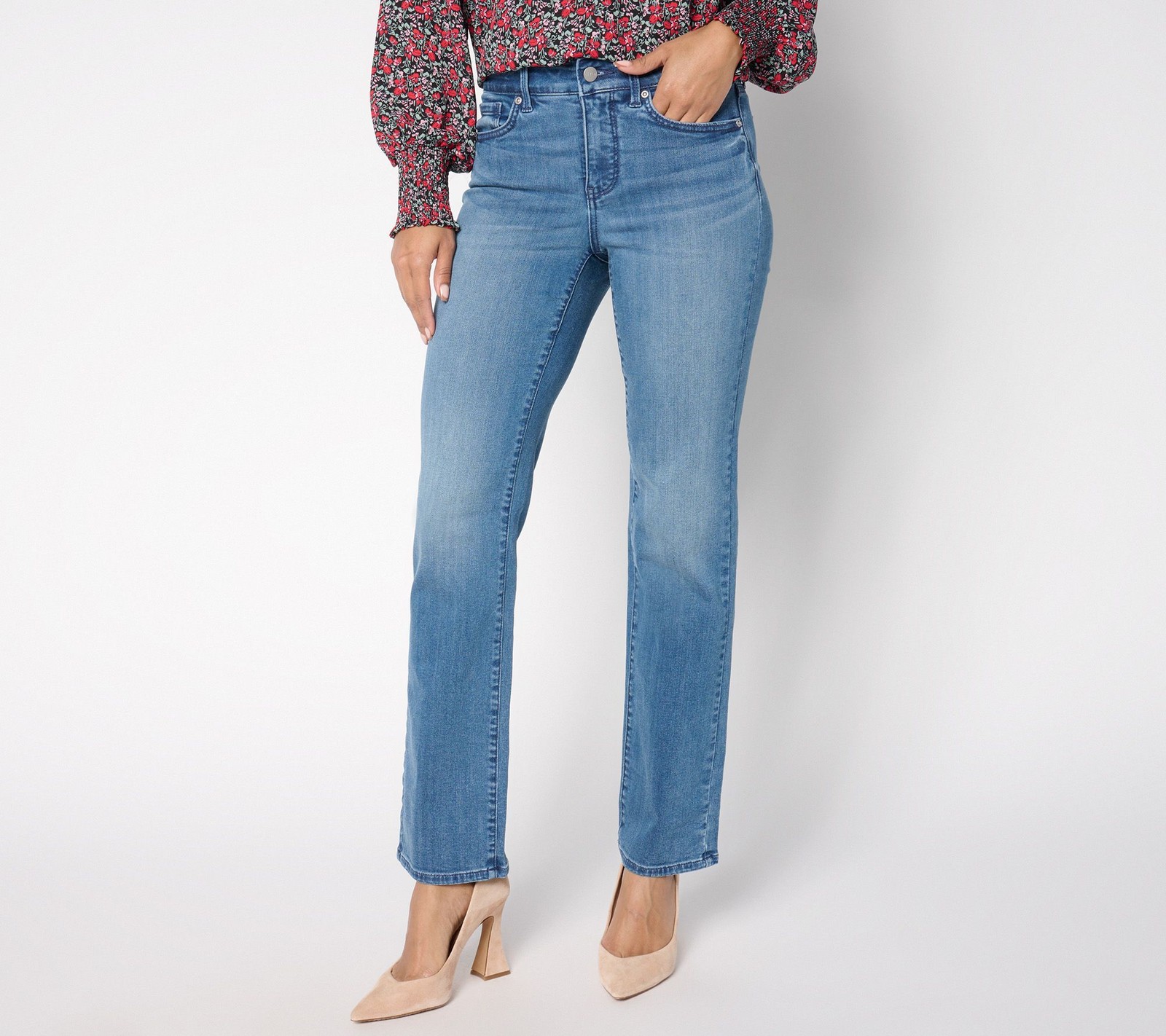 NYDJ Women's Pants Sz 2 Sure Marilyn Straight Leg Jean Blue A680128