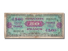 [#202564] Banknote, France, 50 Francs, 1945 Verso France, 1944, EF