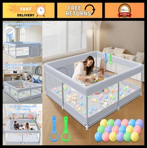 50x50 Inch Baby Playpen - Indoor/Outdoor Play Yard, Soft Mesh, Safe Toddler Acti