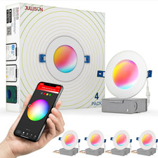 Smart 4" LED Recessed Pot Light, WiFi Voice Control, 9W, 4 Pack