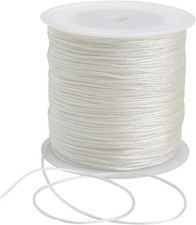 1mm x 100 Yards White Nylon Cord Satin String for Bracelet Jewelry Making Rattai
