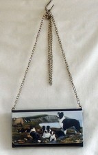 Border Collie clutch bag/wallet, Faux leather...