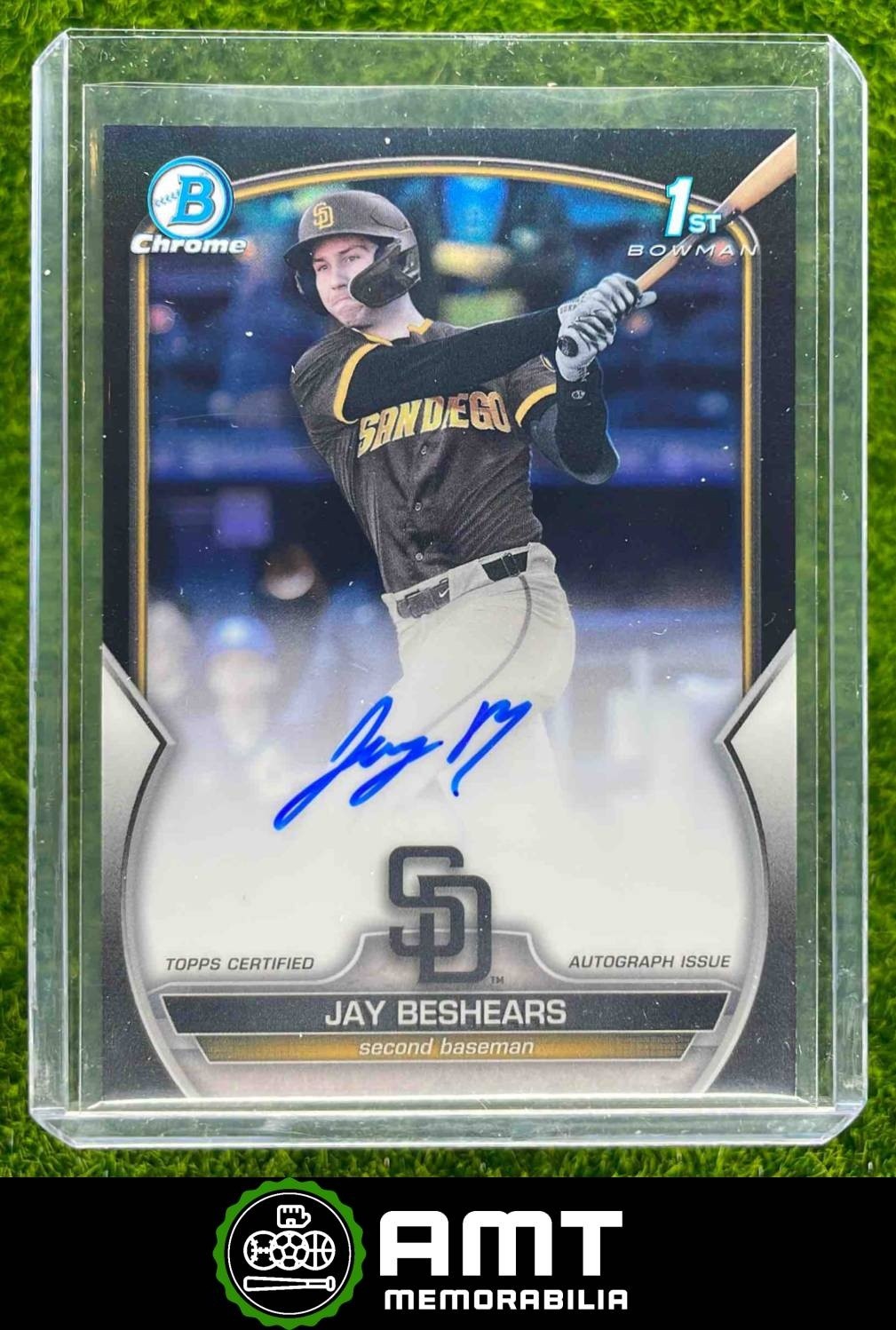 Jay Beshears 39/75 Chrome Prospect Auto 2023 Bowman Draft Black Padres #CDA-JBE