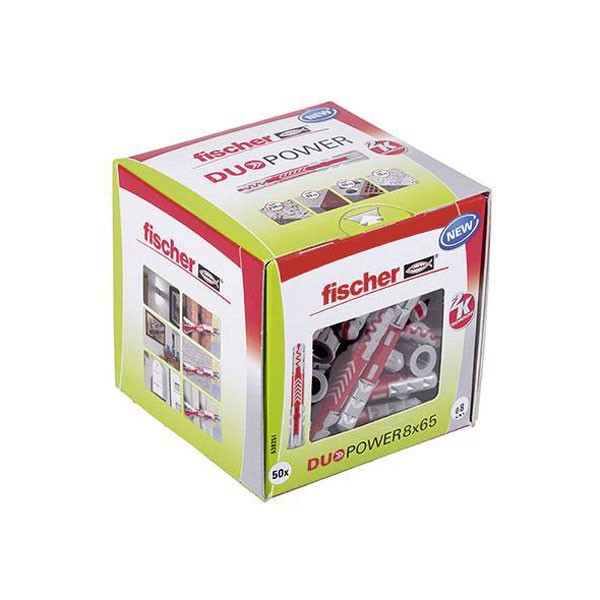 Fischer DuoPower Plug 8x65mm 50pcs dual component for secure grip