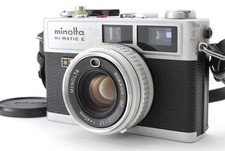  Near MINT Minolta Hi-Matic E Silver 35mm Film Camera 40mm f1.7 Lens From JAPAN