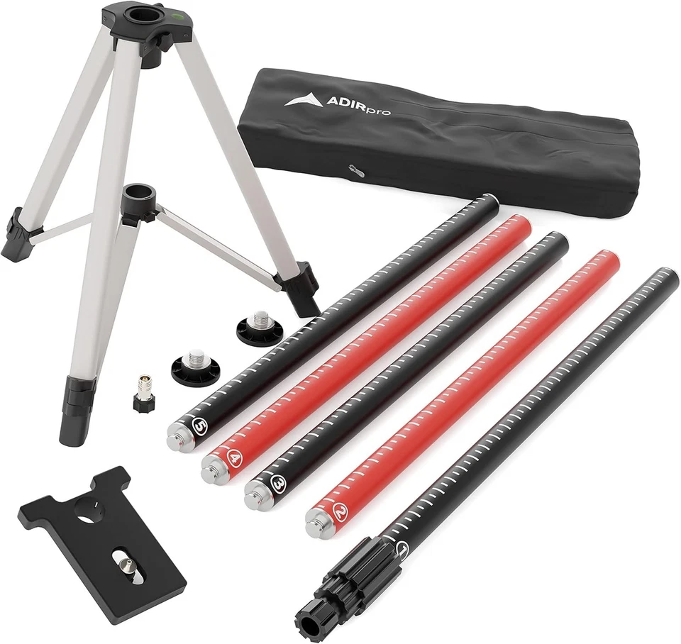 AdirPro Laser Level Pole with Tripod and Mount for Laser Levels