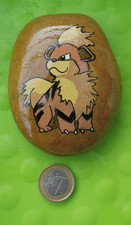  🌷bemalter Stein🌷Pokemon🍀FUKANO🍀Glücksstein Unikat Glücksbringer wird Arkani