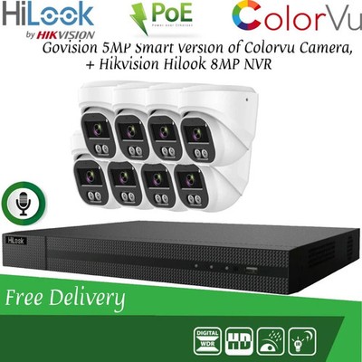 HIKVISION COLORVU POE CCTV SYSTEM IP UHD 8MP NVR 5MP COLORVU AUDIO CAMERA KIT