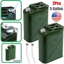 2pcs Jerry Can 5 Gallon 20l Can Metal Tank Offroad Emergency Backup 2pcs Jerry Can 5 Gallon 20l Can Metal Tank Offroad Emergency Backup