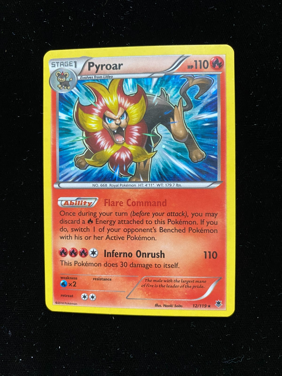 Pyroar 12/119 Phantom Forces Cosmos Holo NM