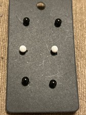 Earring 3 stainless steel studs Black  White Emo Punk Goth Biker