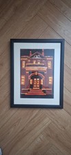 Modern Linocut Print Irish Interest Derry Local Picture Art  16 X 12.5" In Frame