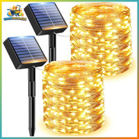 Solar Lichterkette AußEn 12M 120 Led Wasserdicht Kupferdraht 8 Modus Deko