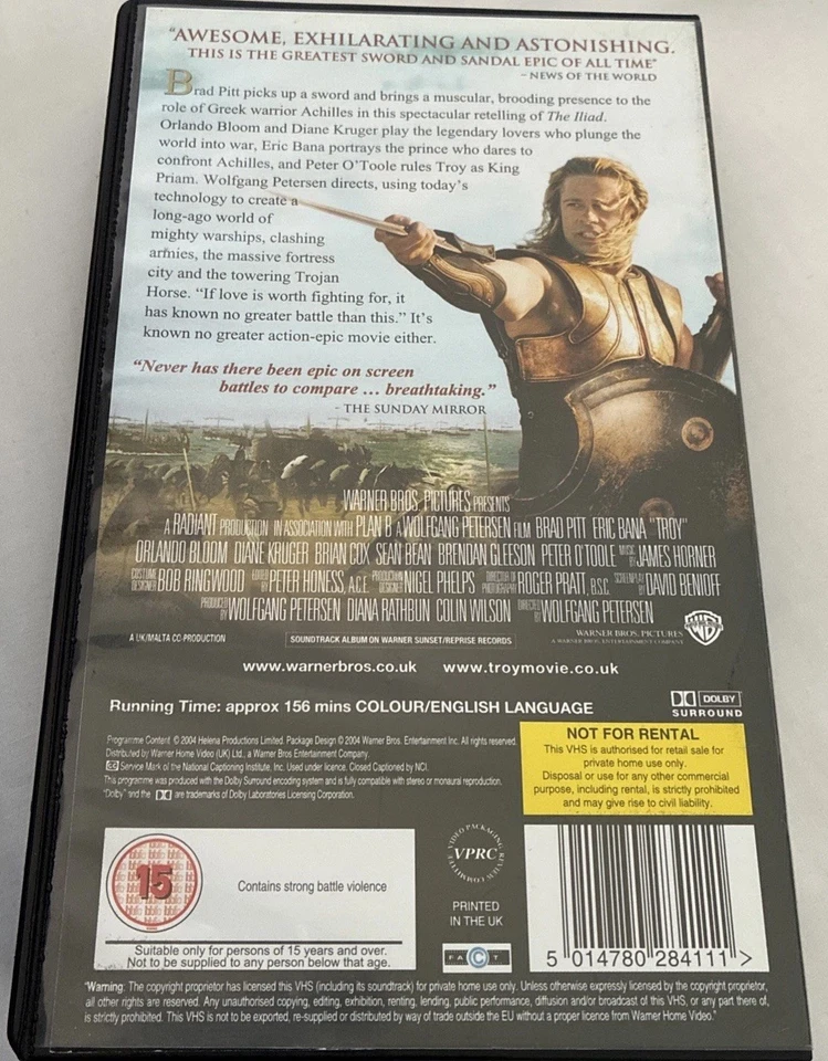 Troy [VHS] - Image 3 of 4