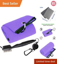 Super Absorbent Golf Towel with Ergonomic Brush Kit Essential for All Golfers