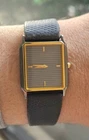 New ListingVintage Seiko Tank Quartz Watch Striped Gray Dial Model 9020-5399 Rare