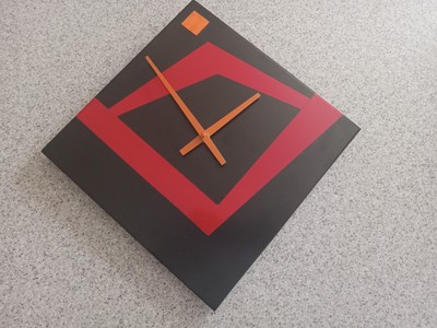 ABSTRACT MINIMALIST CERAMIC TILE WALL CLOCK, GREG SMITH DESIGN | eBay