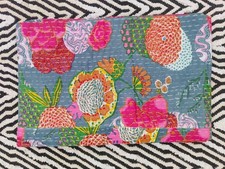 Indian Cotton Kantha Quilt Bedspread Bedding Throw Handmade Paradise Print